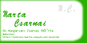 marta csarnai business card